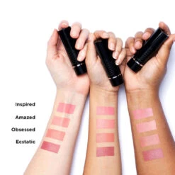 Plush Rush Blush & Lip - Ecstatic -Skinora Store bl swatches labeled arm 1